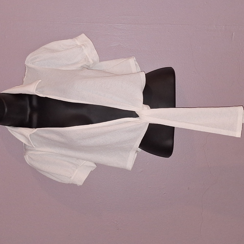 Cream Tie-Front Blouse